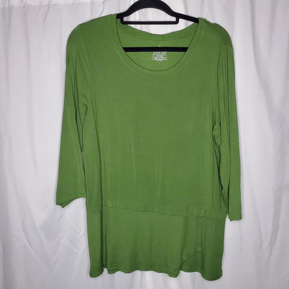 ♤ Cuddl Duds Olive Green Tunic Top Size Large